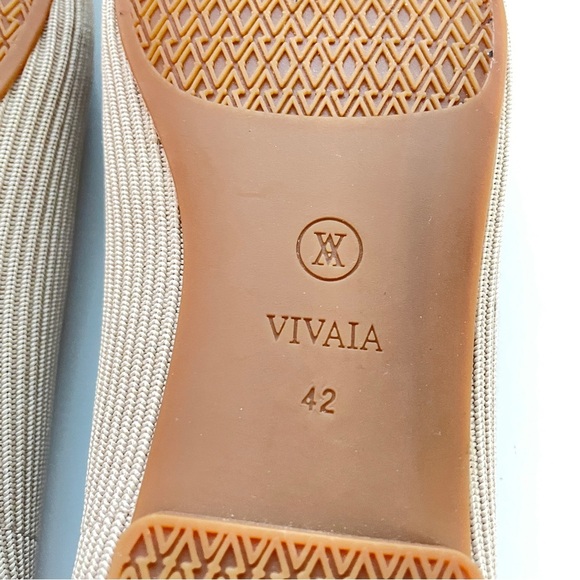 Vivaia NWOB Square-Toe V-Cut Flats Margot 2.0 Beige Almond Breathable 10.5 - Picture 7 of 12